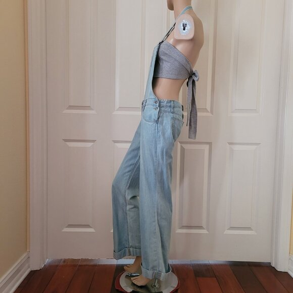 Joe's Jeans Rare Vintage Wash Wide Leg Denim Overall SZ 27 - Picture 3 of 10